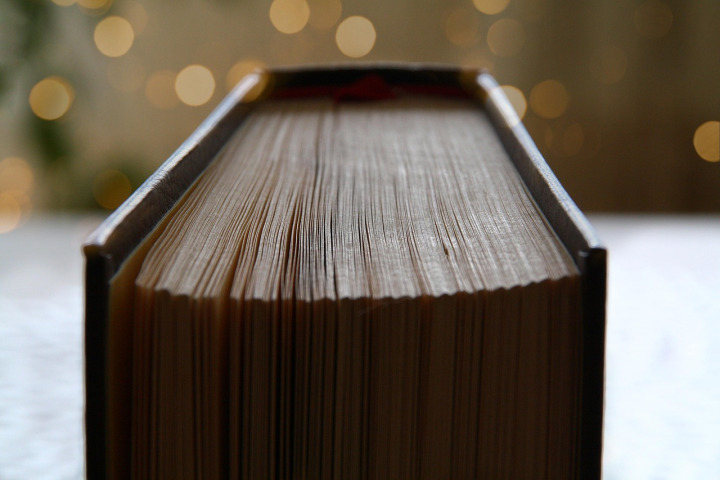 Bound books showing different cover colours